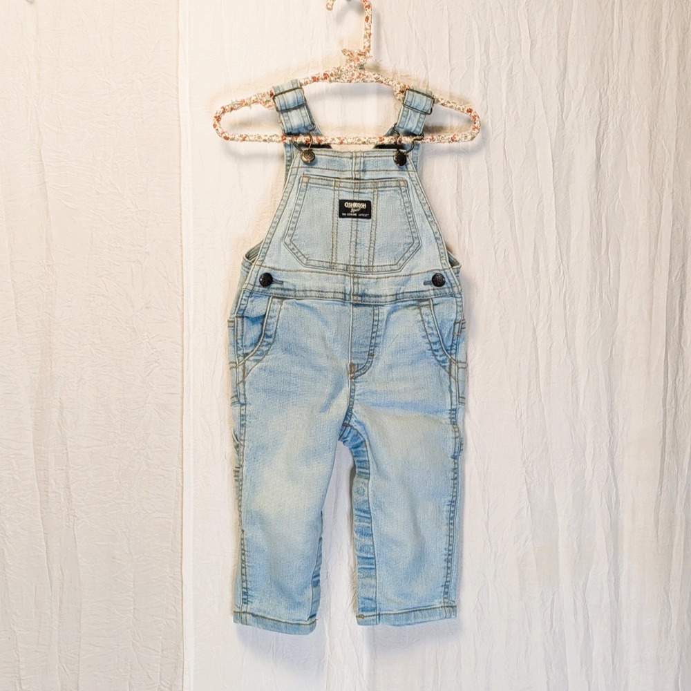 OshKosh B'gosh 12 month Overalls Cowgirl Cowboy Western Farmer Light Blue Denim